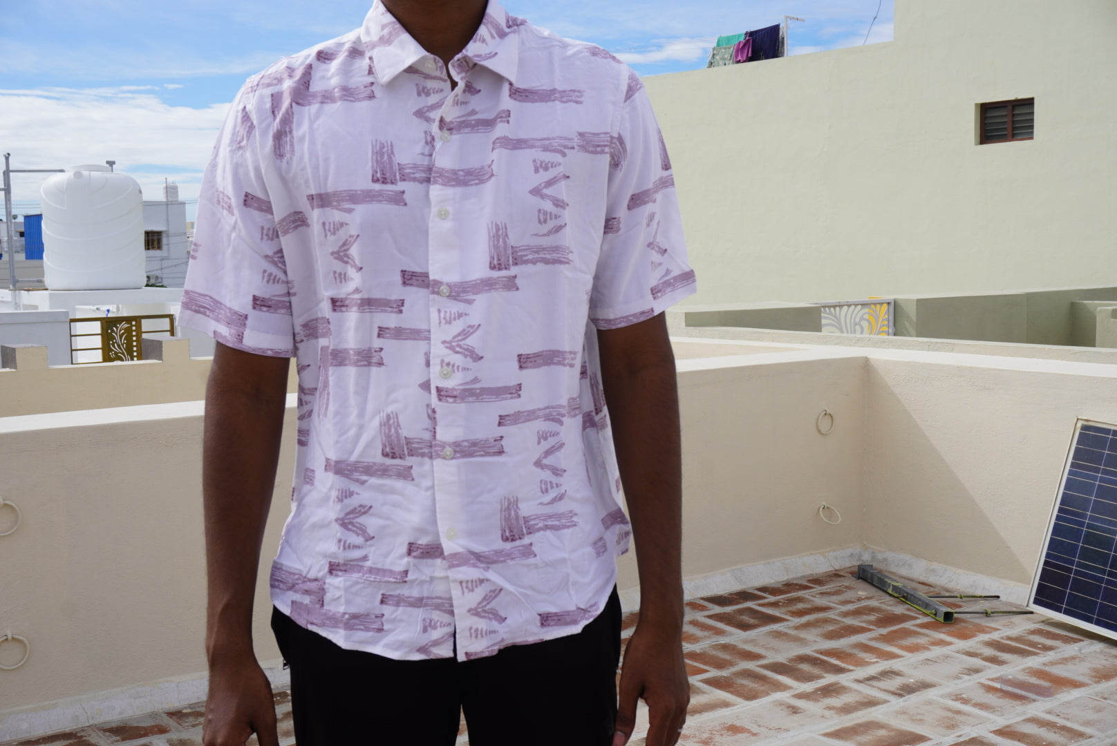 Purple Stroke Casual Shirt