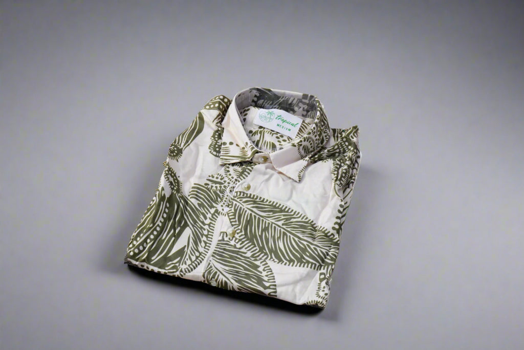Green Tropical Print Shirt