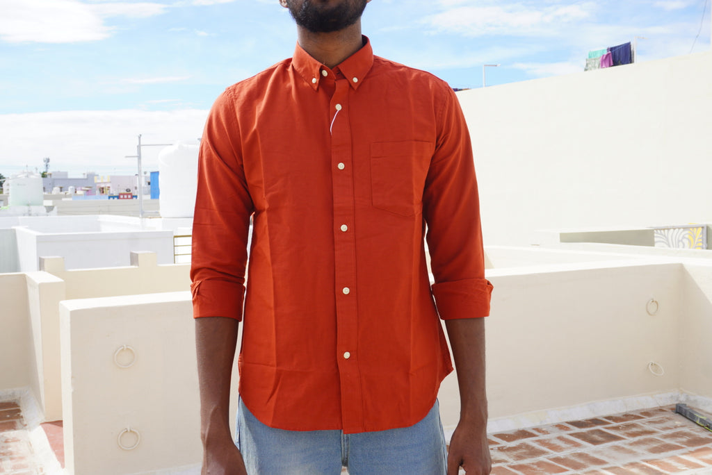 Rust Orange Solid Shirt