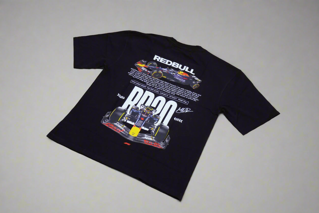 Black T-shirt printed