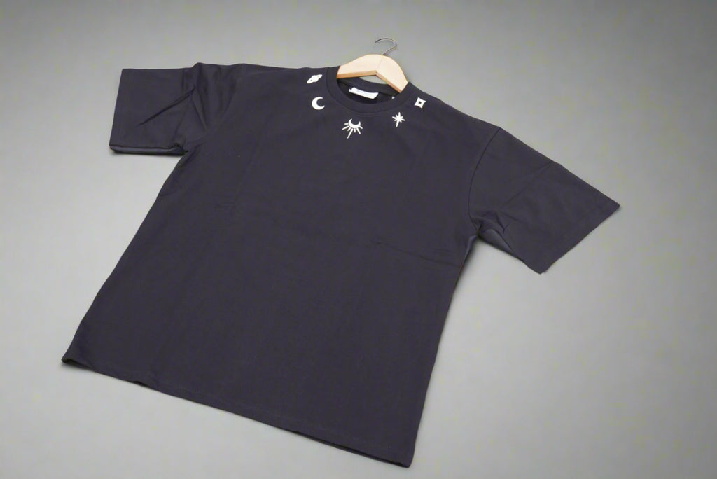 Moon Print Black T-shirt