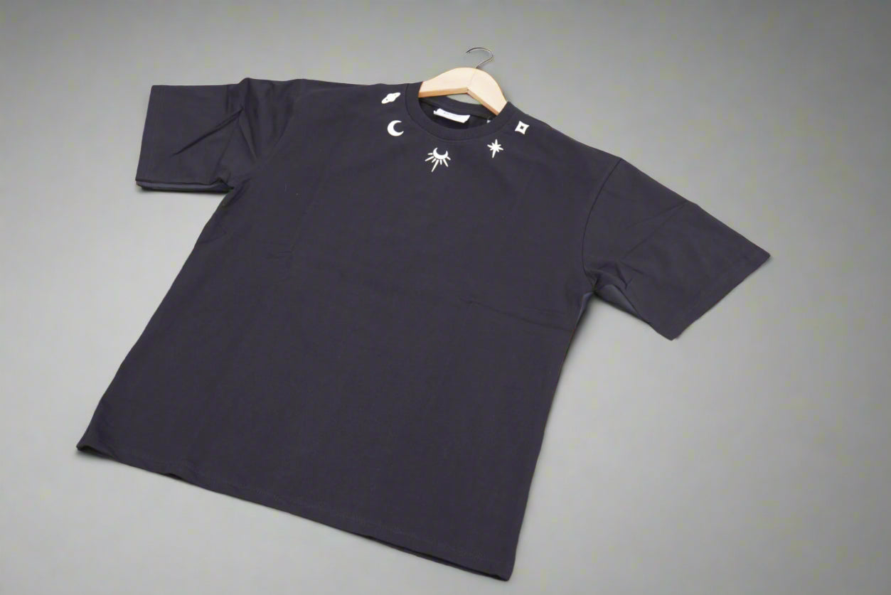 Moon Print Black T-shirt