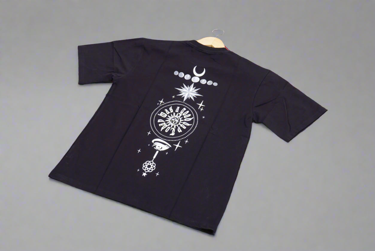 Moon Print Black T-shirt