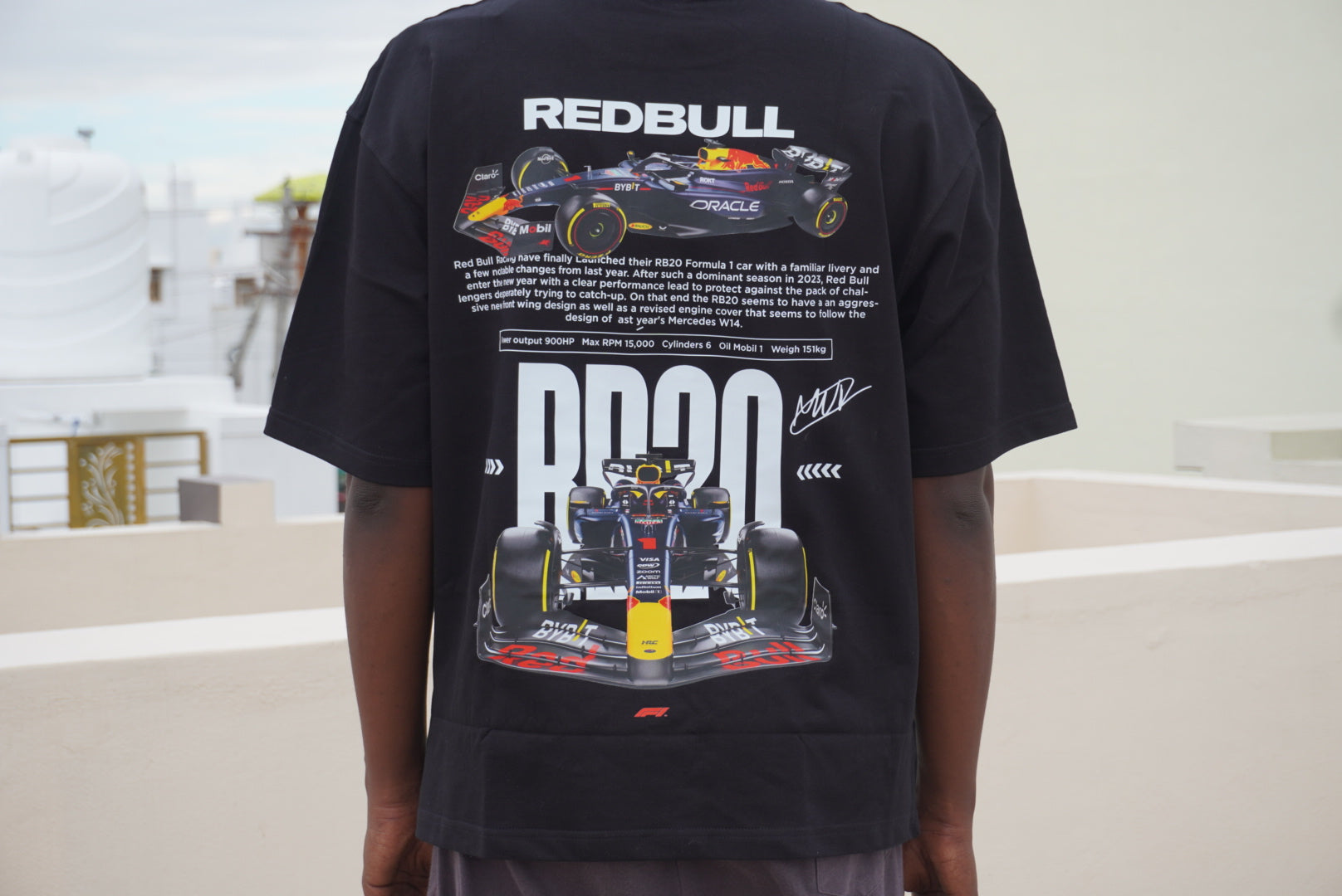 Black T-shirt printed