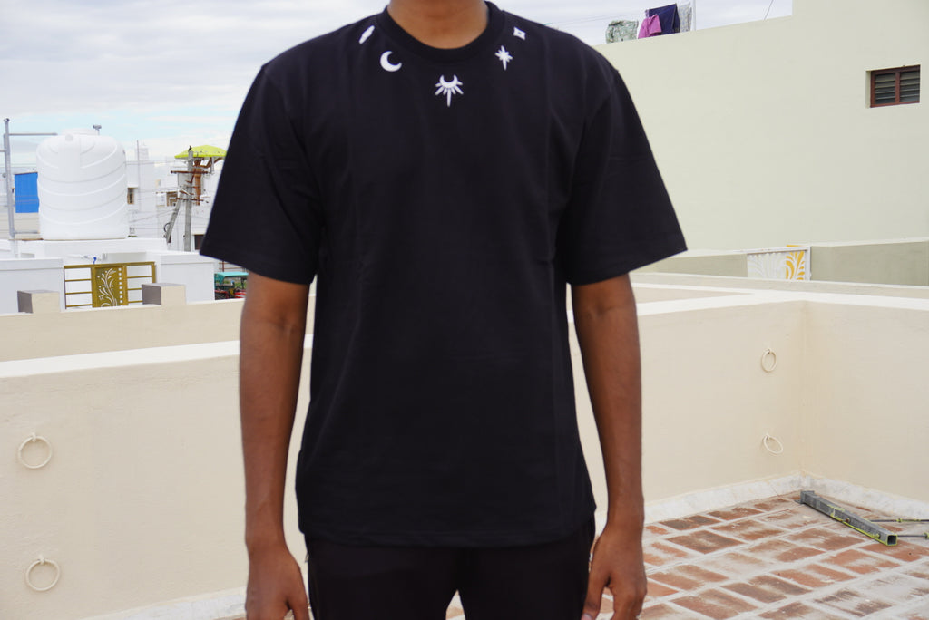 Moon Print Black T-shirt