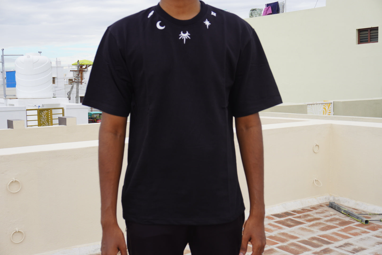 Moon Print Black T-shirt